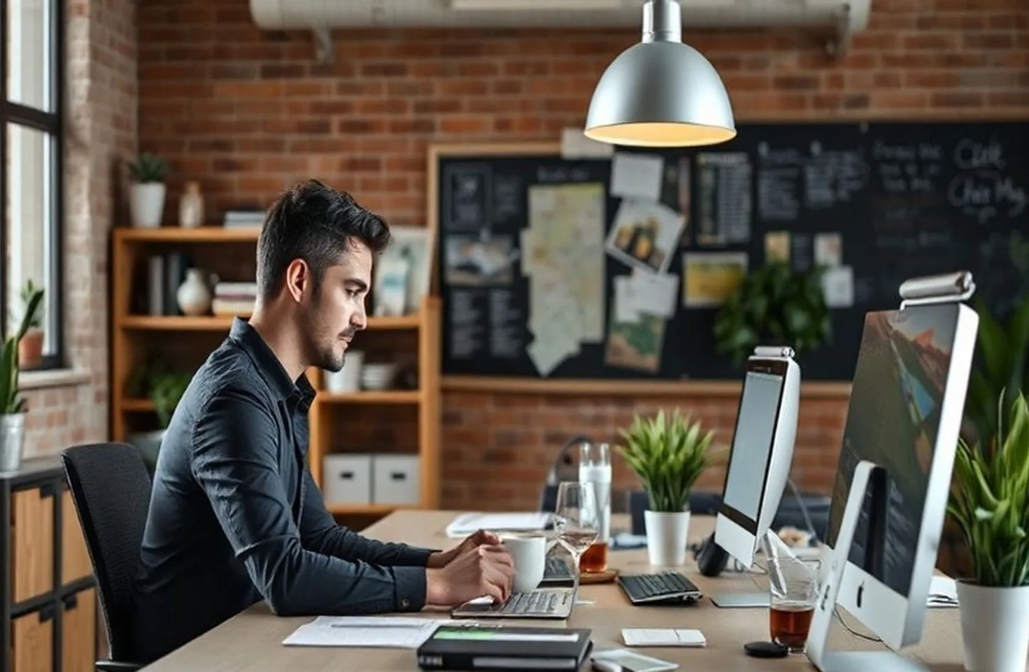 Professional content marketing workspace